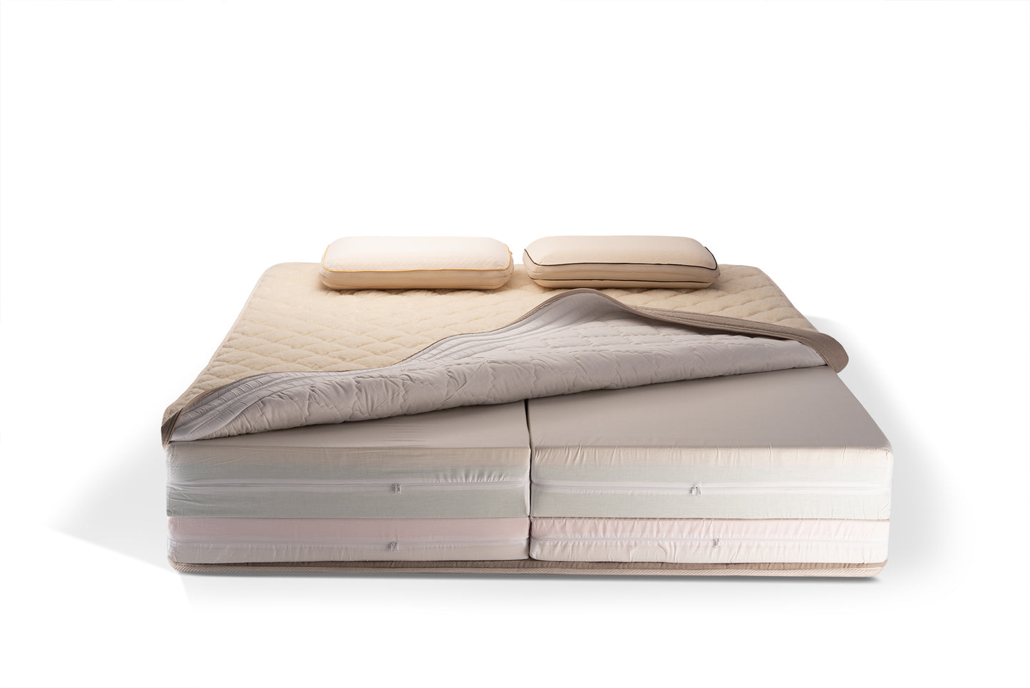 The Woolland mattress with natural wool, pure linen and multiple ortopedic foam cores